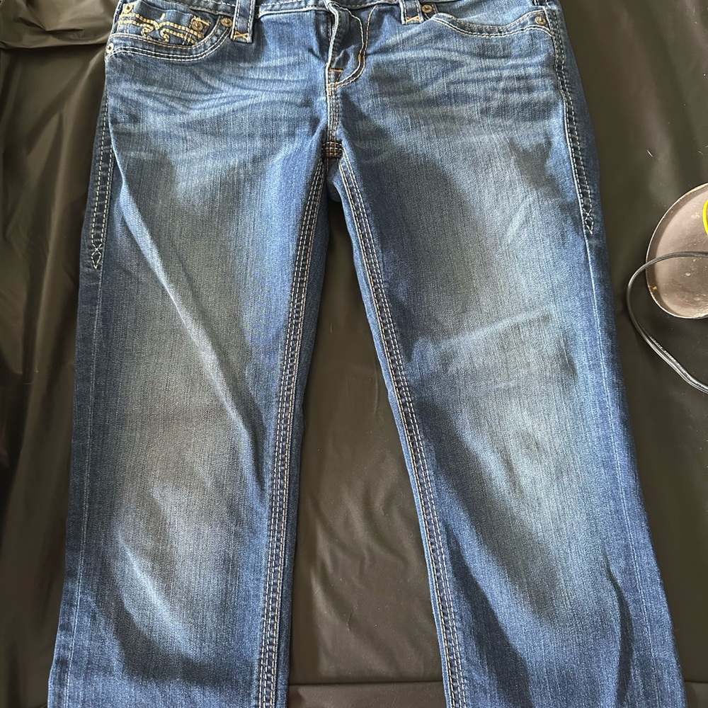 Rock Revival Blue Ankle Cropped Jeans